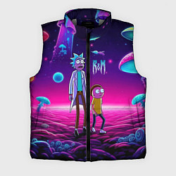 Мужской жилет Морти и Рик на планете неоновых сказочных грибов, цвет: 3D-светло-серый