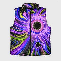 Мужской жилет Абстрактный неоновый космос - чёрная дыра, цвет: 3D-черный