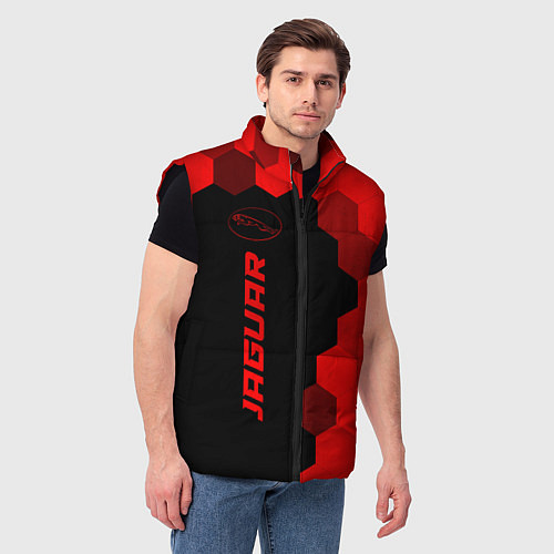 Мужской жилет Jaguar - red gradient по-вертикали / 3D-Черный – фото 3