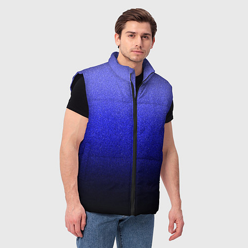 Мужской жилет Градиент индиго из синего в чёрный / 3D-Черный – фото 3