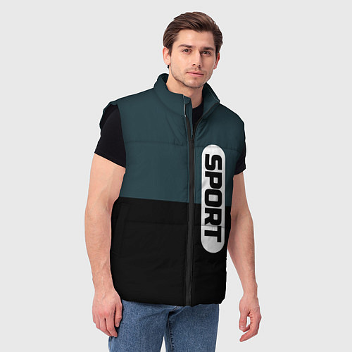 Мужской жилет Sport чёрно-синий с белым / 3D-Черный – фото 3