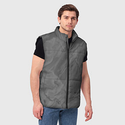 Мужской жилет Серая текстура каменная мрамор, цвет: 3D-черный — фото 2