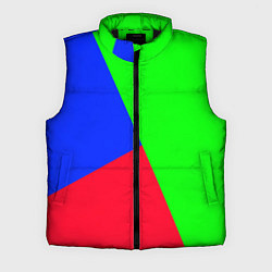 Мужской жилет Зелёно-сине-красный трёхцветный, цвет: 3D-черный