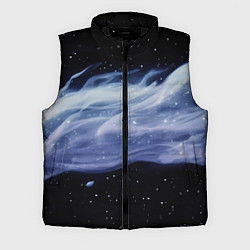 Мужской жилет Синяя волна в космосе - текстура, цвет: 3D-черный