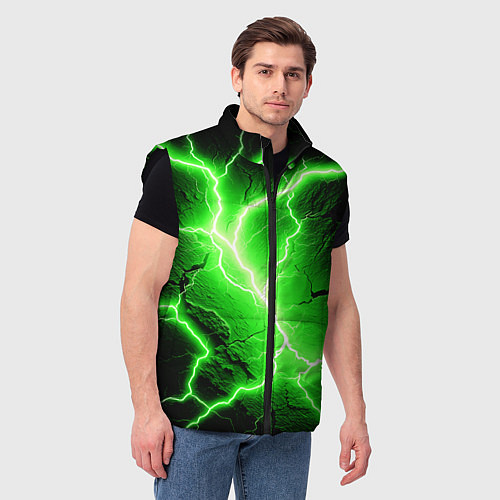 Мужской жилет Color green black / 3D-Черный – фото 3