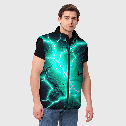 Мужской жилет Color light blue black / 3D-Черный – фото 3