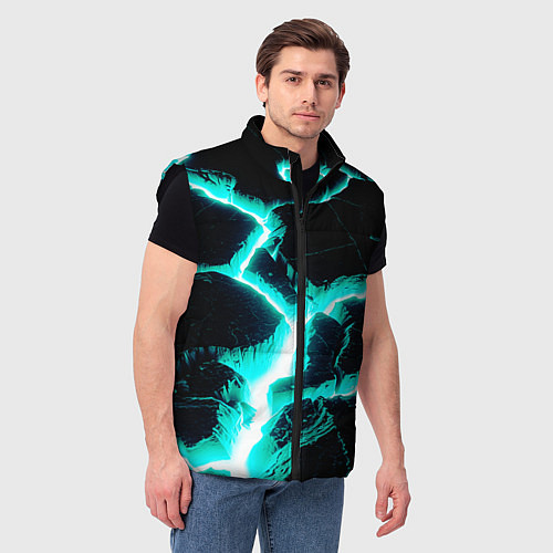 Мужской жилет Color light blue black / 3D-Черный – фото 3