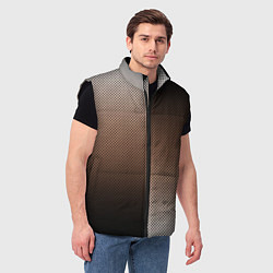 Мужской жилет Чёрно-коричневый текстурный градиент пополам, цвет: 3D-черный — фото 2