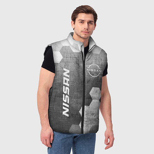 Мужской жилет Nissan - grey gradient вертикально / 3D-Черный – фото 3