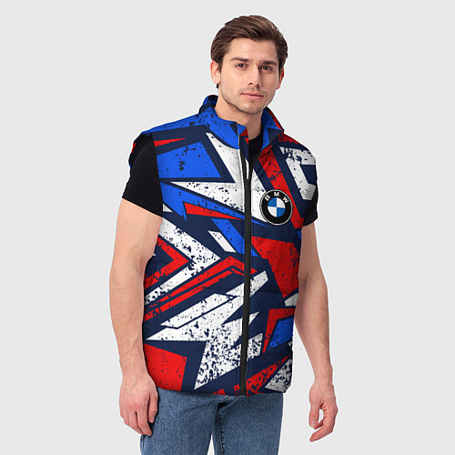 Мужской жилет BMW - m colors / 3D-Черный – фото 3
