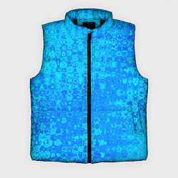 Мужской жилет Голубой неоновый абстрактная текстура, цвет: 3D-черный