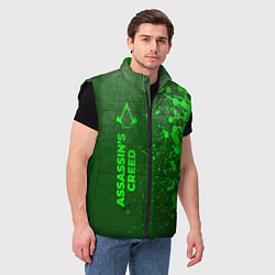 Мужской жилет Assassins Creed - green gradient по-вертикали, цвет: 3D-черный — фото 2