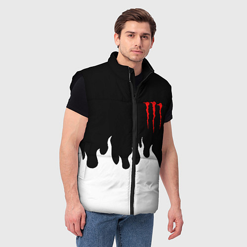 Мужской жилет Monster energy red logo / 3D-Черный – фото 3