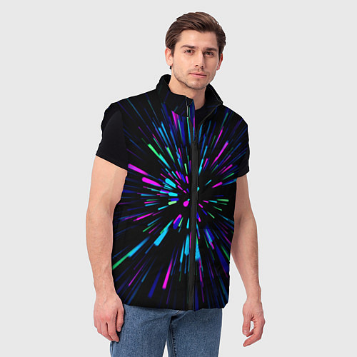 Мужской жилет Neon rods / 3D-Черный – фото 3
