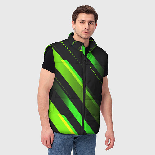 Мужской жилет Color black green / 3D-Черный – фото 3