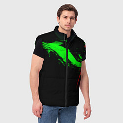 Мужской жилет Color black green red, цвет: 3D-черный — фото 2
