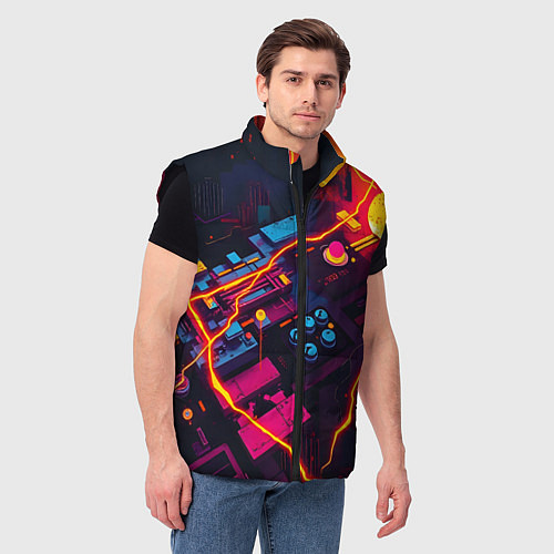 Мужской жилет Техническая абстракция / 3D-Черный – фото 3