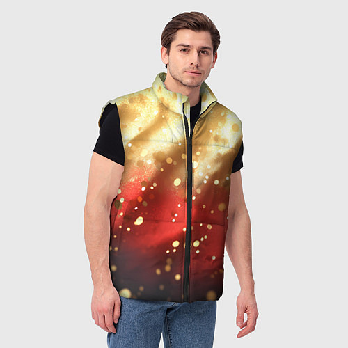 Мужской жилет Волнистая текстура с блестками / 3D-Черный – фото 3