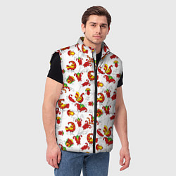 Мужской жилет Русский народный орнамент в стиле росписей Северно, цвет: 3D-черный — фото 2