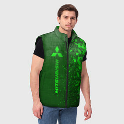 Мужской жилет Mitsubishi - green gradient по-вертикали, цвет: 3D-черный — фото 2