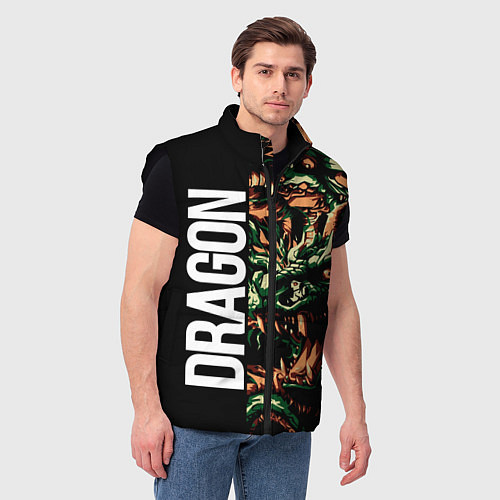Мужской жилет Татуировка дракона ирезуми / 3D-Черный – фото 3