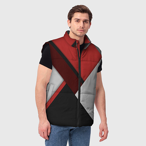 Мужской жилет Color black red grey / 3D-Черный – фото 3