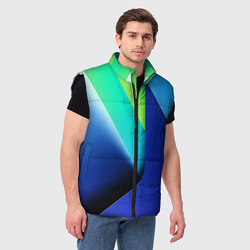 Мужской жилет Color blue green / 3D-Черный – фото 3
