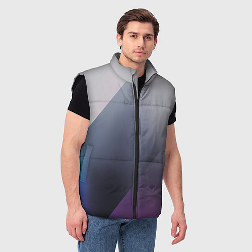 Мужской жилет Color grey with stripes / 3D-Черный – фото 3