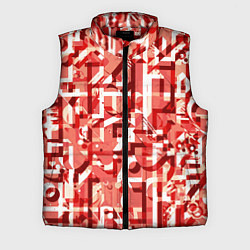 Мужской жилет Красно-белый объёмный эффект, цвет: 3D-красный