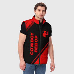 Мужской жилет Cowboy Bebop - red gradient вертикально, цвет: 3D-черный — фото 2