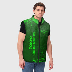 Мужской жилет Tokyo Revengers - green gradient вертикально, цвет: 3D-черный — фото 2
