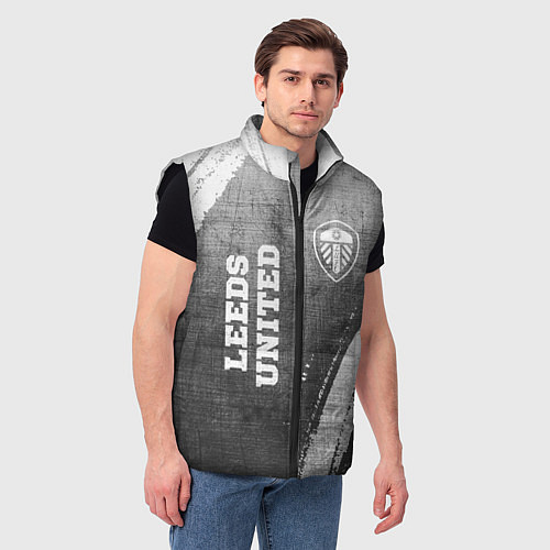 Мужской жилет Leeds United - grey gradient вертикально / 3D-Черный – фото 3