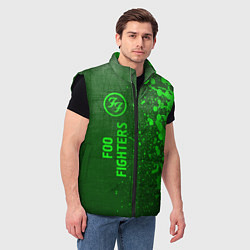 Мужской жилет Foo Fighters - green gradient по-вертикали, цвет: 3D-черный — фото 2