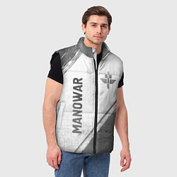Мужской жилет Manowar - white gradient вертикально, цвет: 3D-черный — фото 2