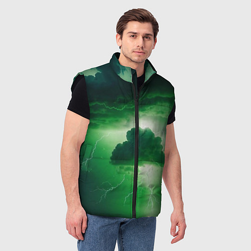 Мужской жилет Зелёный гром / 3D-Черный – фото 3