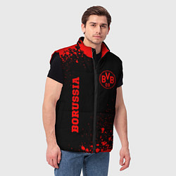 Мужской жилет Borussia - red gradient вертикально, цвет: 3D-черный — фото 2