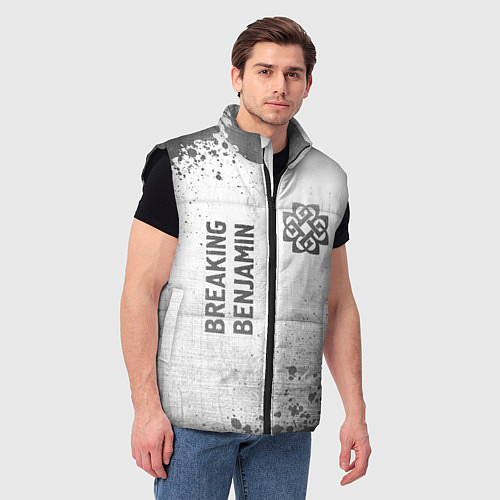 Мужской жилет Breaking Benjamin - white gradient вертикально / 3D-Черный – фото 3