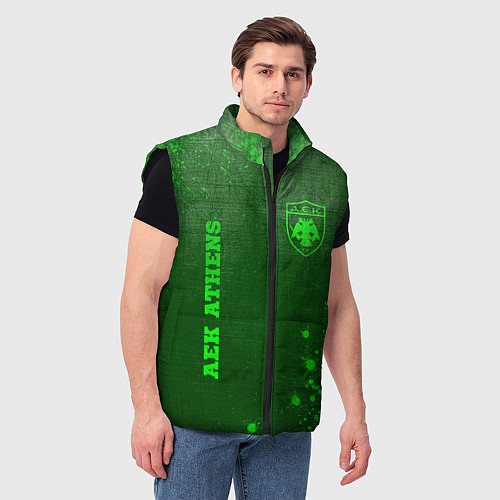 Мужской жилет AEK Athens - green gradient вертикально / 3D-Черный – фото 3
