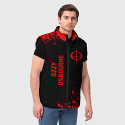 Мужской жилет Ozzy Osbourne - red gradient вертикально, цвет: 3D-черный — фото 2
