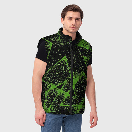 Мужской жилет Triangles with dots / 3D-Черный – фото 3