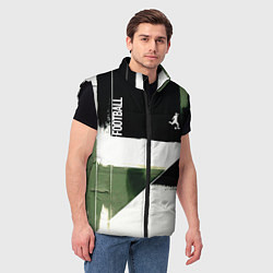 Мужской жилет Футбол на фоне брызг красок, цвет: 3D-черный — фото 2