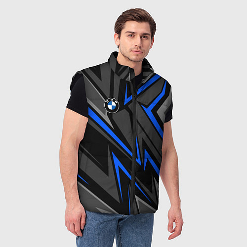 Мужской жилет BMW - blue line / 3D-Черный – фото 3