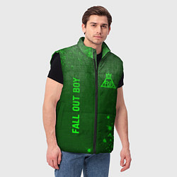 Мужской жилет Fall Out Boy - green gradient вертикально, цвет: 3D-черный — фото 2