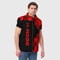 Мужской жилет Doom - red gradient по-вертикали, цвет: 3D-черный — фото 2