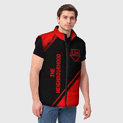 Мужской жилет The Neighbourhood - red gradient вертикально, цвет: 3D-черный — фото 2