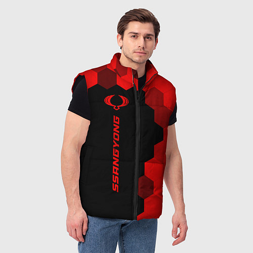 Мужской жилет SsangYong - red gradient по-вертикали / 3D-Черный – фото 3