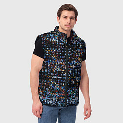 Мужской жилет Тёмный чёрно-синий мелкий квадрат, цвет: 3D-черный — фото 2