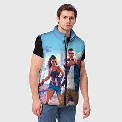 Мужской жилет GTA 6 главные герои, цвет: 3D-черный — фото 2