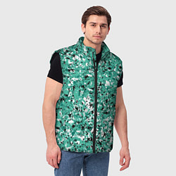 Мужской жилет Бирюзовый с чёрно-белыми пятнами, цвет: 3D-черный — фото 2