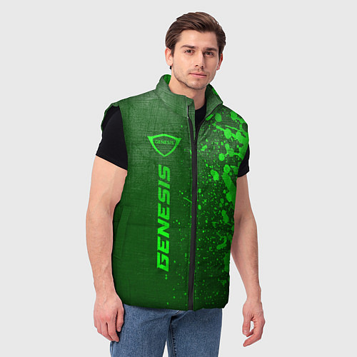 Мужской жилет Genesis - green gradient по-вертикали / 3D-Черный – фото 3